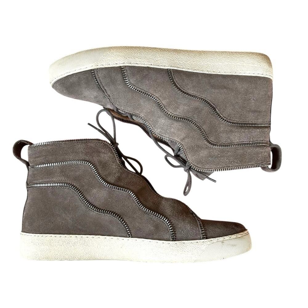 Frye Webster Zipper High Top Sneakers Shoes Brown Leather 11